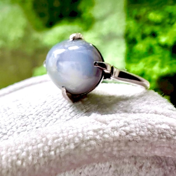 Blue Star Sapphire With Palladium Setting Ring Ladies SZ 6 - Picture 13 of 15